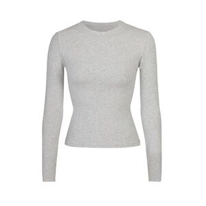 SKIMS Cotton Jersey Long Sleeve T-Shirt in small